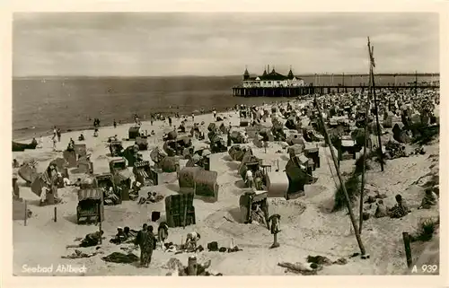 AK / Ansichtskarte  Ahlbeck_Ostseebad Strand Seebruecke Ahlbeck_Ostseebad