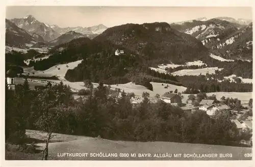 AK / Ansichtskarte 73898483 Schoellang_Oberstdorf Panorama mit Schoellanger Burg 