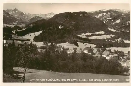 AK / Ansichtskarte  Schoellang_Oberstdorf Panorama mit Schoellanger Burg 