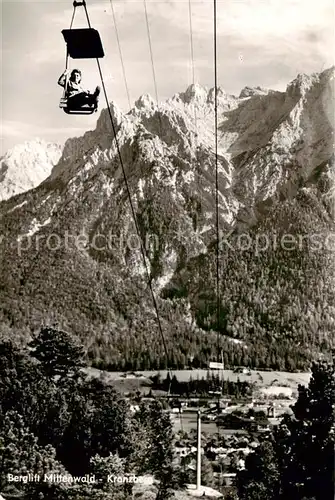 AK / Ansichtskarte  Sessellift_Chairlift_Telesiege Berglift Mittenwald Kranzberg 