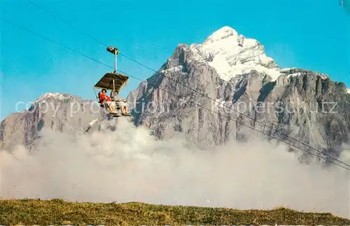 AK / Ansichtskarte  Sessellift_Chairlift_Telesiege Grindelwald Wetterhorn 