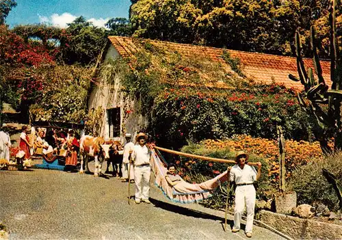 AK / Ansichtskarte  Madeira__Portugal Bullock Carro and Hammock at the Miramar Hotel 