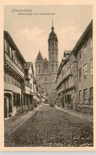 AK / Ansichtskarte  Braunschweig Weberstrasse und Andreaskirche Braunschweig