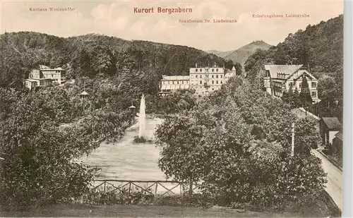 AK / Ansichtskarte  Bad_Bergzabern Kurhaus Westenhoefer Sanatorium Dr Lindemann Erholungshaus Luisenruhe Bad_Bergzabern