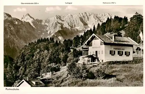 AK / Ansichtskarte  Partnachalm_Garmisch-Partenkirchen mit Oberrheintalschrofen Teufelsgrat Hochwanner 