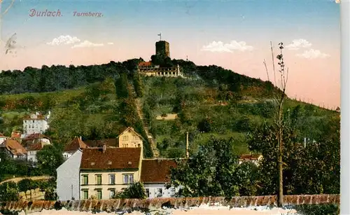 AK / Ansichtskarte  Durlach_Karlsruhe_Baden Panorama mit Turmberg 