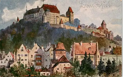 AK / Ansichtskarte  Landshut__Isar Blick auf Burg Trausnitz 