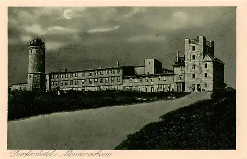 AK / Ansichtskarte  Brocken_Harz Brockenhotel im Mondenschein Brocken Harz