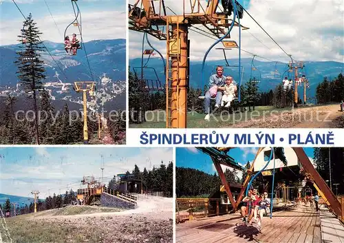 AK / Ansichtskarte  Sessellift_Chairlift_Telesiege Krkonose Spindleruv Mlyn Plane 