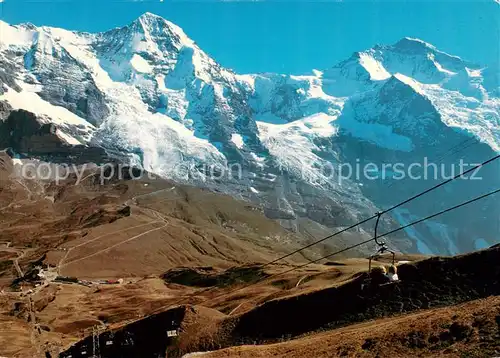 AK / Ansichtskarte  Sessellift_Chairlift_Telesiege Kleine Schneidegg Schweiz Moench Jungfrau 