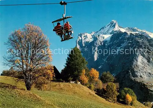 AK / Ansichtskarte  Sessellift_Chairlift_Telesiege Grindelwald Fristbahn Wetterhorn 