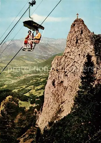 AK / Ansichtskarte  Sessellift_Chairlift_Telesiege Jennerbahn m. Kleinem Jenner Berchtesgaden  