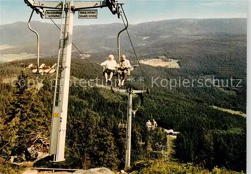 AK / Ansichtskarte  Sessellift_Chairlift_Telesiege Arber Schutzhaus Grosser Arber 