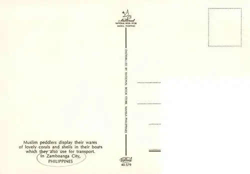 AK / Ansichtskarte  Zamboanga_City_Philippines Muslim peddlers display their wares of lovely corals and shells in their boats which they also use for transport 