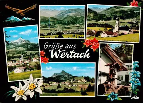 AK / Ansichtskarte 73899144 Wertach_Bayern Orts und Teilansichten Kirche Brunnen Panorama 