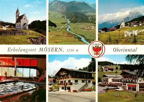 AK / Ansichtskarte  Moesern_Seefeld_Tirol_AT Marienkapelle Hohe Munde Hallenbad Inntalerhof Kaufhaus Pension Schoepf Hotel Restaurant Inntalerhof 