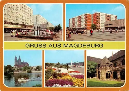 AK / Ansichtskarte 73899179 Magdeburg Karl-Marx-Strasse Julius-Bremer-Strasse Dom Promenade der Voelkerfreundschaft Kloster Unser lieben Frauen Magdeburg