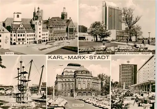 AK / Ansichtskarte  Karl-Marx-Stadt Rathaus Stadthalle Interhotel Kongress Brunnen Opernhaus Rosenhof Karl-Marx-Stadt