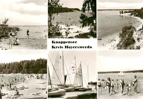 AK / Ansichtskarte  Knappensee_Oberlausitz Strand Steilkueste Koblenzer Bucht Segelboote Knappensee_Oberlausitz