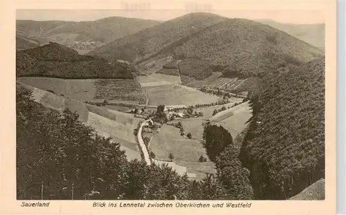 AK / Ansichtskarte  Sauerland Blick ins Lennetal zwischen Oberkirchen und Westfeld Sauerland