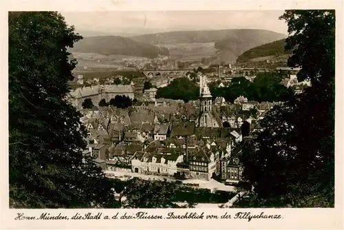 AK / Ansichtskarte  Hann._Muenden Durchblick von der Tillyschanze Hann. Muenden