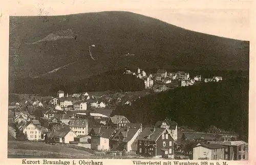 AK / Ansichtskarte  Braunlage Villenviertel mit Wurmberg Braunlage