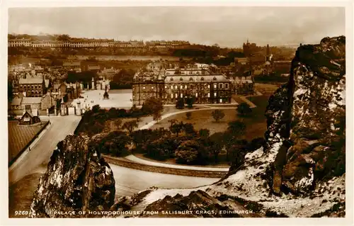 AK / Ansichtskarte 73899355 Edinburgh__Scotland_UK Palace of Holyroodhouse from Salisbury Crags 