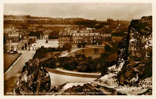 AK / Ansichtskarte  Edinburgh__Scotland_UK Palace of Holyroodhouse from Salisbury Crags 