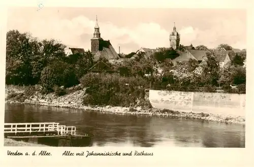 AK / Ansichtskarte  Verden_Aller mit Johanniskirche und Rathaus Verden_Aller