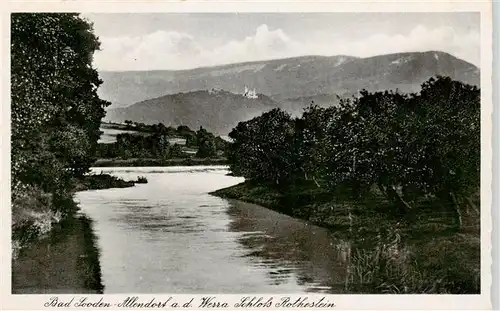 AK / Ansichtskarte 73899451 Allendorf_Bad_Sooden Partie an der Werra mit Schloss Rothestein Allendorf_Bad_Sooden