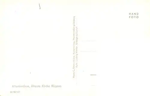 AK / Ansichtskarte  Altenkirchen_Ruegen aelteste Kirche Ruegens Altenkirchen Ruegen