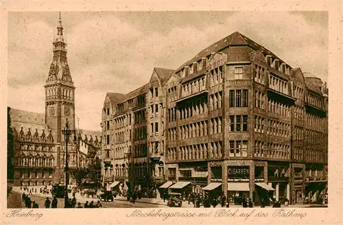 AK / Ansichtskarte  Hamburg Moenckebergstrasse mit Rathausblick Hamburg