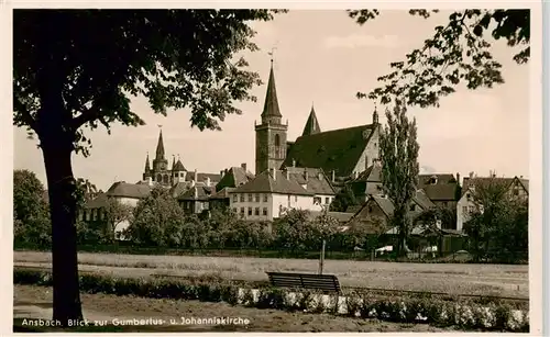 AK / Ansichtskarte  Ansbach_Mittelfranken Blick zur Gumbertus und Johanniskirche Feldpost Ansbach Mittelfranken