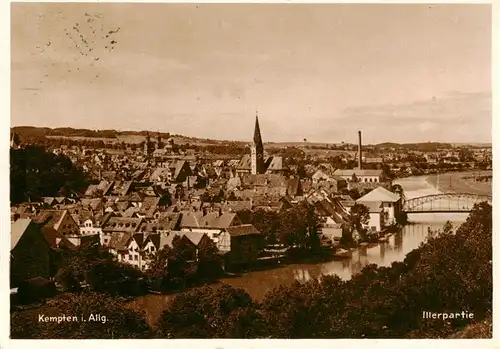 AK / Ansichtskarte  Kempten_Allgaeu Illerpartie Panorama Kempten Allgaeu