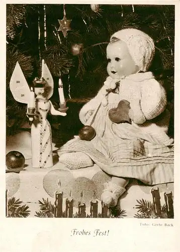 AK / Ansichtskarte 73899568 Freital Puppe mit Weihnachtsengel Freital