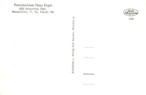 AK / Ansichtskarte  Ruhpolding Fremdenheim Haus Engel  Ruhpolding