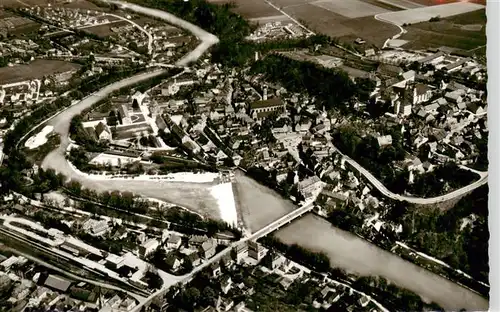 AK / Ansichtskarte  Landsberg_Lech_Bayern Fliegeraufnahme mit Lechschleife 