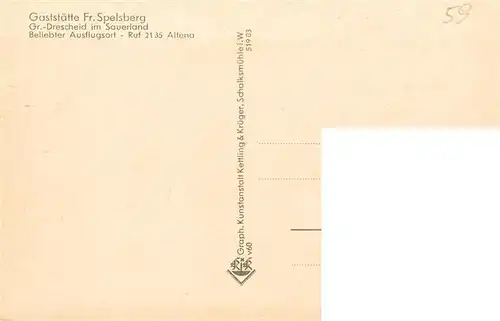 AK / Ansichtskarte  Grossendrescheid Gaststaette Fr Spelsberg Grossendrescheid