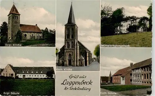 AK / Ansichtskarte  Laggenbeck_Ibbenbueren Ev Kirche Ev Schule Kath Kirche Muettererholungsheim Kath Schule 