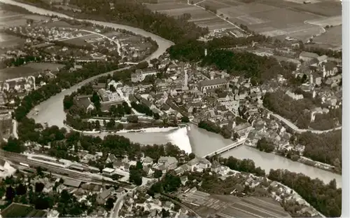 AK / Ansichtskarte  Landsberg_Lech_Bayern Fliegeraufnahme mit Lechschleife 