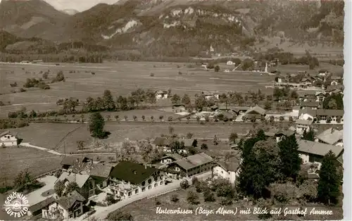 AK / Ansichtskarte 73899656 Unterwoessen mit Blick auf Gasthof Ammer Fliegeraufnahme Unterwoessen