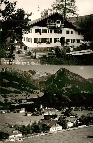 AK / Ansichtskarte  Fischen_Allgaeu Gesamtansicht mit Alpenpanorama Gaestehaus Haus Kling Fischen Allgaeu