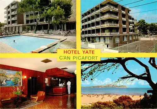 AK / Ansichtskarte 73899700 Can_Picafort_Mallorca_ES Hotel Yate Schwimmbad Rezeption Strand Tennisplatz 
