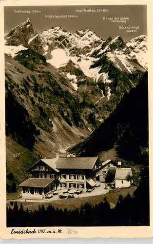 AK / Ansichtskarte  Einoedsbach_Oberstdorf Alpengasthof Einoedsbach mit Trettachspitze Maedelegabel Hochfrottspitze 