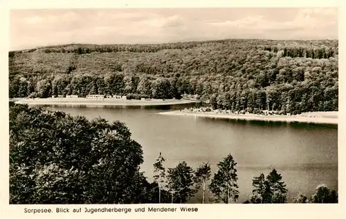 AK / Ansichtskarte  Sorpesee_Sauerland Blick auf Jugendherberge und Mendener Wiese Sorpesee_Sauerland