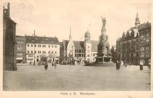 AK / Ansichtskarte  Halle__Saale Marktplatz Brunnen 