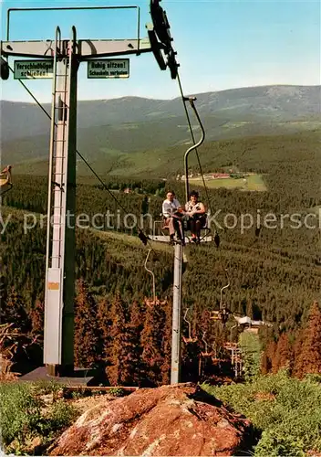 AK / Ansichtskarte  Sessellift_Chairlift_Telesiege Bayerischer Wald Grosser Arber Zwerchen 