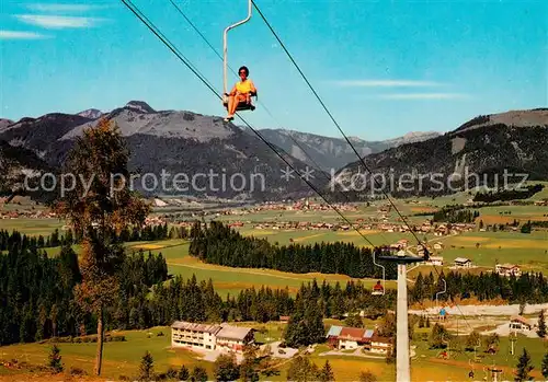AK / Ansichtskarte 73899880 Sessellift_Chairlift_Telesiege Koessen Tirol Kompenwand 