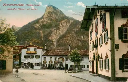 AK / Ansichtskarte  Oberammergau Hauptstrasse Bemalte Haeuser mit Kofel Oberammergau