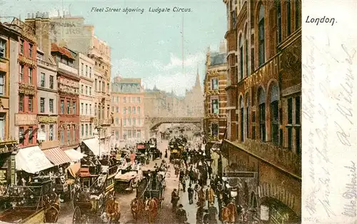 AK / Ansichtskarte 73899964 London__UK Fleet Street showing Ludgate Circus 